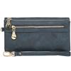 Retro Damen Langbörse Große Kapazität Doppelfach Multi-Kartenfach Geldbörse Mode Multifunktionale Doppeltaschen-Handtasche