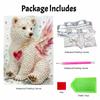 Relaxing DIY Pearl Painting Kit Framed with Winged Bear Heart Design 5D Sparkling Bead Canvas Craft for Girls Bedroom Decor Gift