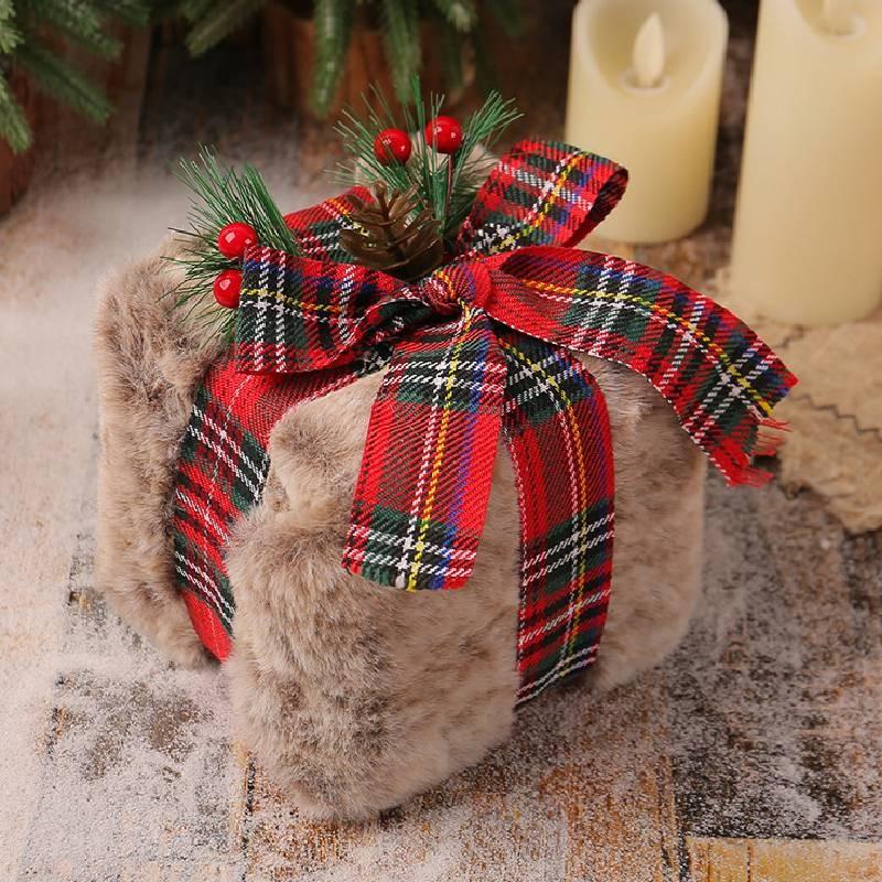 Christmas Plush Gift Box Toy Three Dimensional Christmas Tree Pendant Decoration