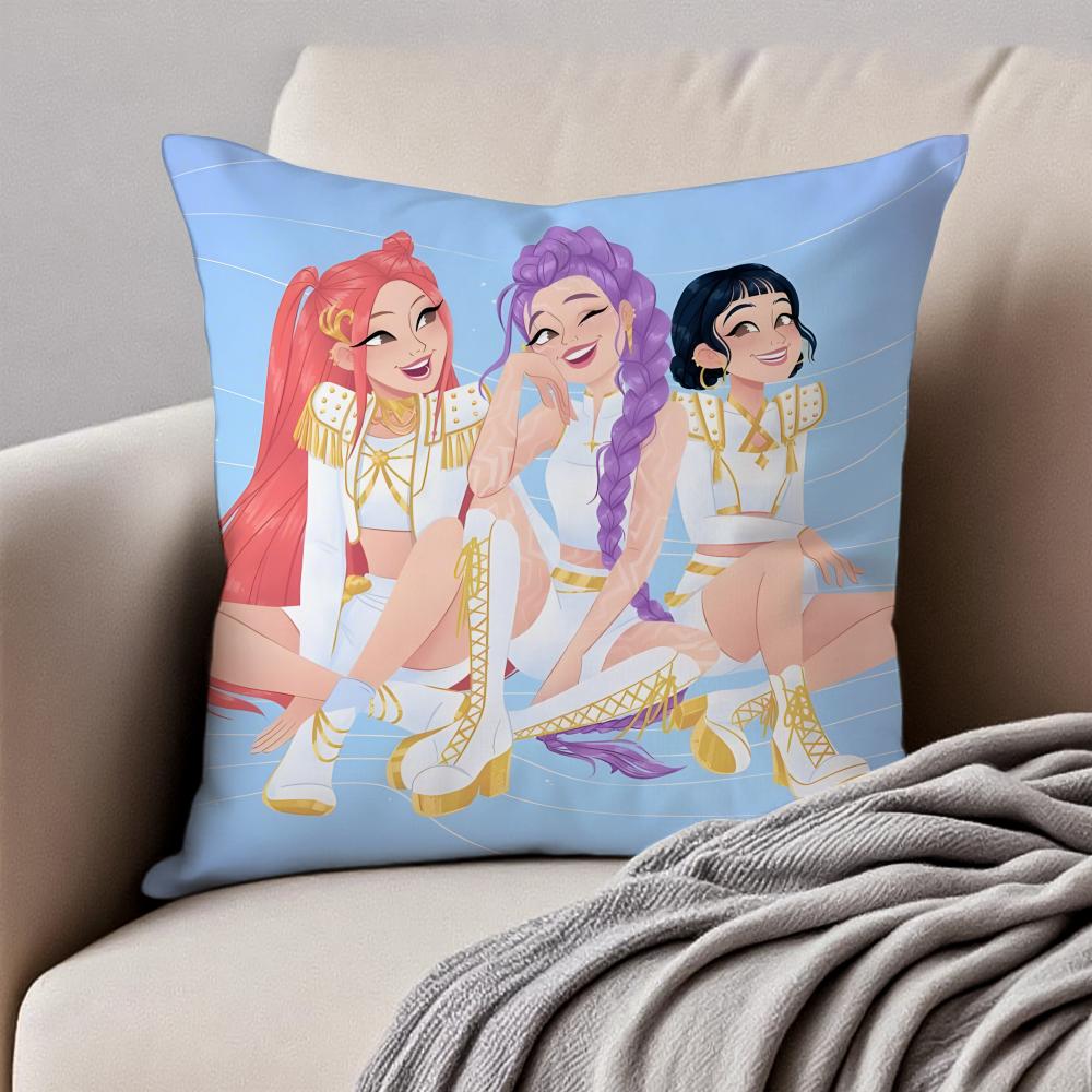 Popular Virtual American Band HHUNTRX Cushion Cover Pillowcase Antidustmite Invisible Zipper Short Plush Sofa Cushion