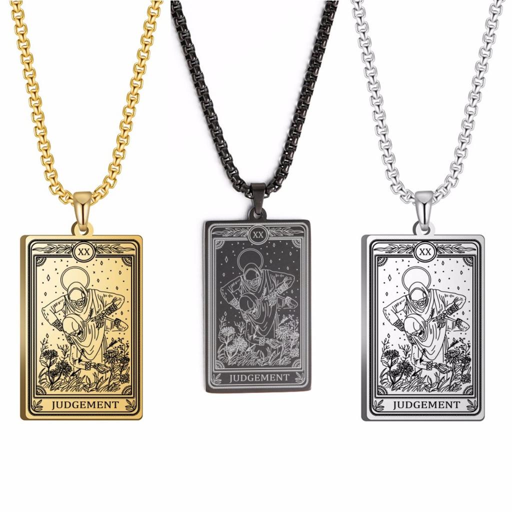 Collana Tarot Scheletro Calendula Strega Talismano Acciaio Inossidabile Coppia Teschio Abbraccio Collana Gay Amuleto Gioielli Regalo di Halloween