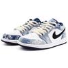 Jordan Air Jordan 1 Low Top Vintage Basketball Shoes Men's Black White Blue CZ8455-100(team-A)-Random Packaging Bags