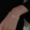 925 Sterling Silver Layered Heart Beaded Bracelets for Women and Teens | Fashion Link Chain Bracelet | Great Jewelry Gift