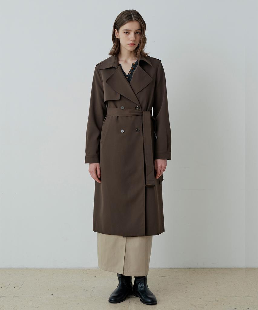 LE STUDIO London Double Long Trench Coat (Br)