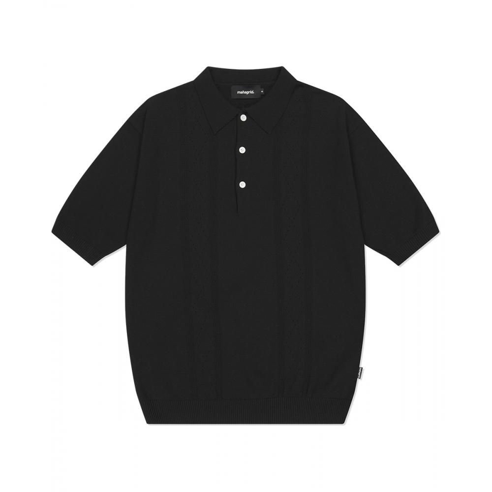 

MAHAGRID DIAMOND HALF KNIT POLO BLACKMG2DMMK640A