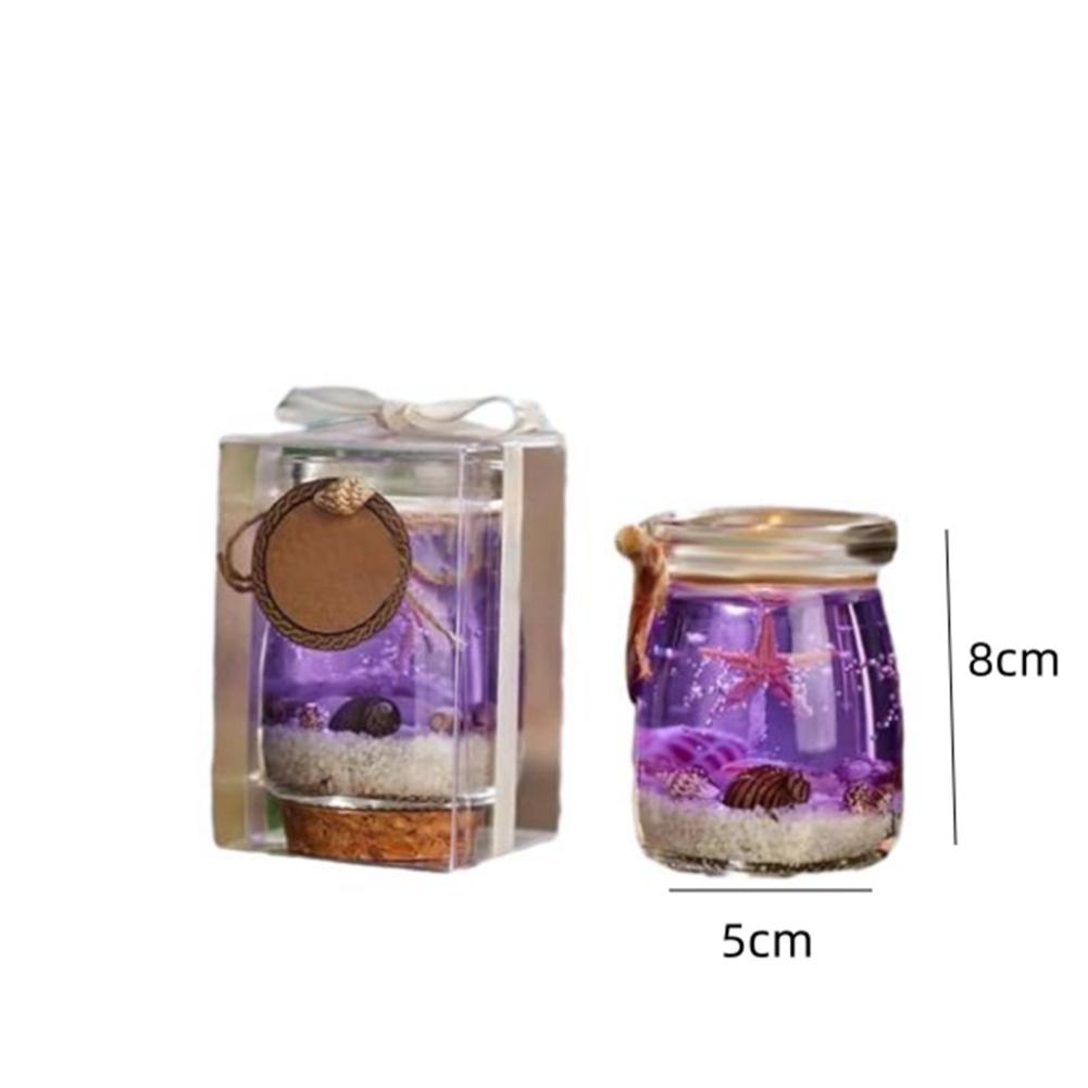 Ocean Beach Scented Candles Single-Wick Aromatherapy Ocean Gel Candle With Shell For Home Scented Stress Relief And Relaxation