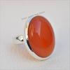 Natural Carnelian Ring, Handmade Ring, 925 Sterling Silver Ring, Gift for Her, Simple Oval Ring, Anniversary Gift, Gemstone Ring
