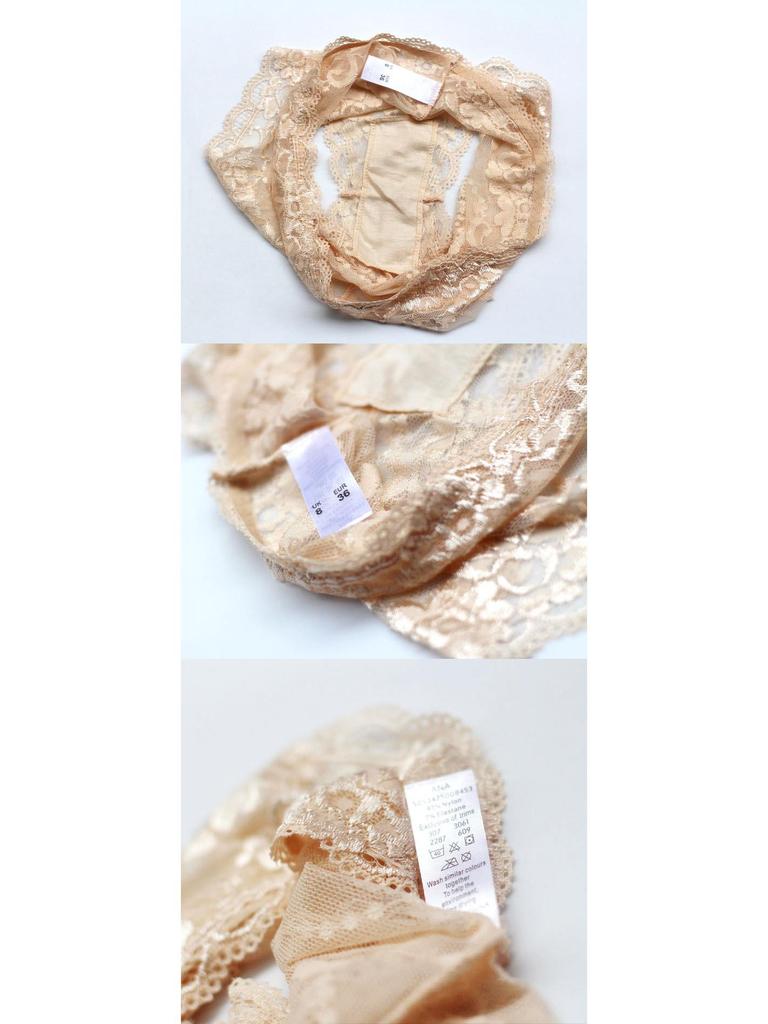 Übergröße Spitzen-Halbhüft-Slips für Damen - Ultradünn, Semitransparent, Pfirsich-Hüften-Design, Schritt aus reiner Baumwolle.