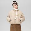 Winter Turtleneck Thickened Lamb Fur Jacket Button-down Jacket Women's Down Cotton Jacket Tide