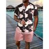 Hawaiian Men's Shirt Set 3D Printed Short-Sleeve Shirt Set Summer Beach Collared Two-Piece Shirt