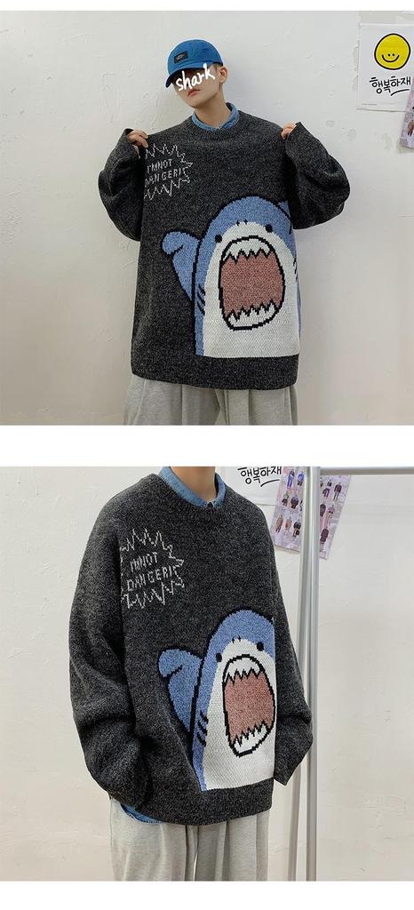 French Couple Niche Design Cute Cartoon Pullover Sweater - Women's Loose Autumn/Winter Outerwear