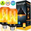 Paquete de 1/2 bombillas LED con efecto de llama, 4 modos, bombillas de llama con sensor de gravedad, bombillas de fuego con base E27