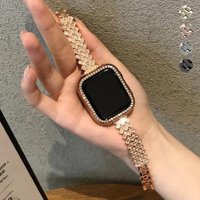 Luxury Metal Diamond Band+case for Apple Watch 46mm 44mm 41mm 42mm for Iwatch 11 10 9 8 SE 6 38mm 45 40mm Stainless Steel Strap
