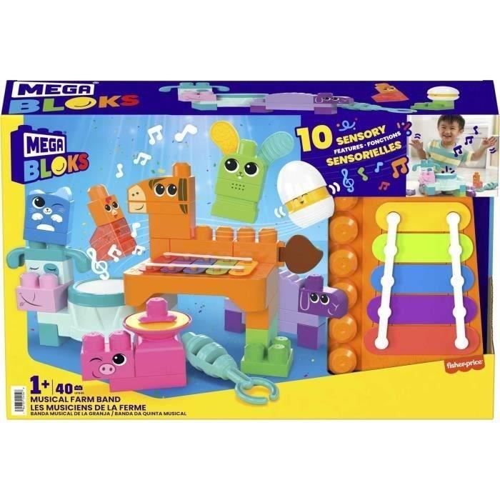 MEGA BLOKS-Les Musiciens de la Ferme-Jouet sensoriel (45 pcs) HPB46
