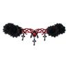 Black Veil Women Crown Lace Cross Gothic Hair Clip New Witch Crown  Halloween