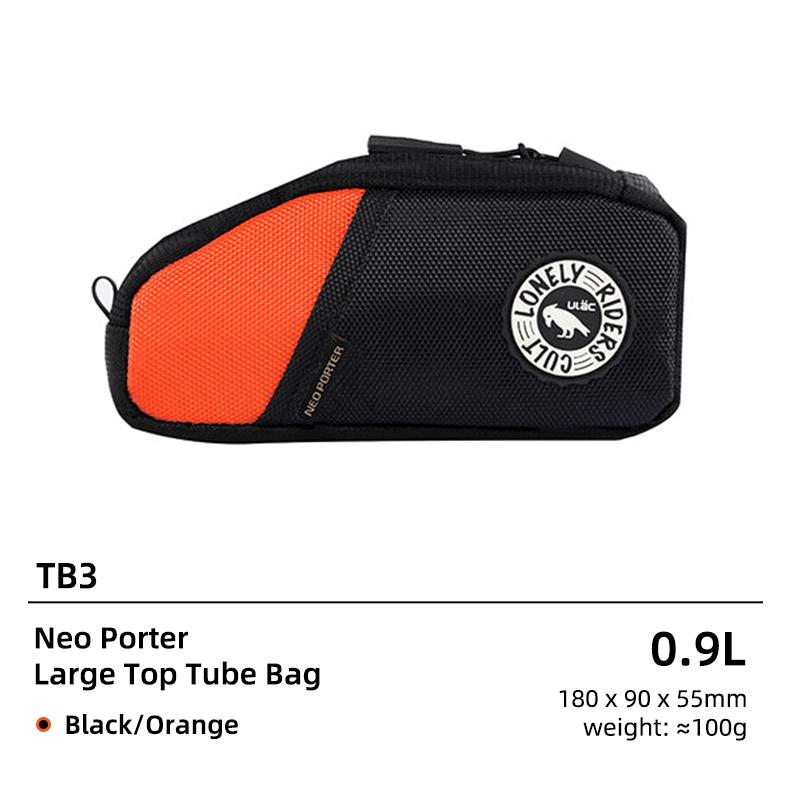 ULAC Waterproof Cycling Top Tube Bag 0.9/1L MTB Road Bike Lightweight Durable Bicycle Frame Bag With External Side Pockets