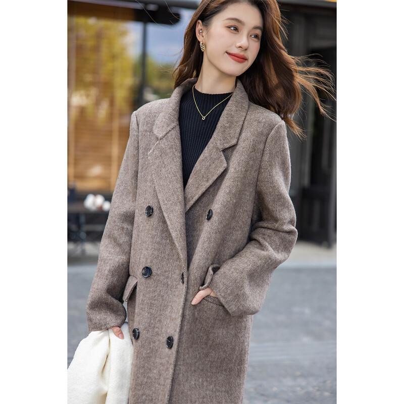 ITISF4 Women's Double-Faced Wool Blend Overcoat