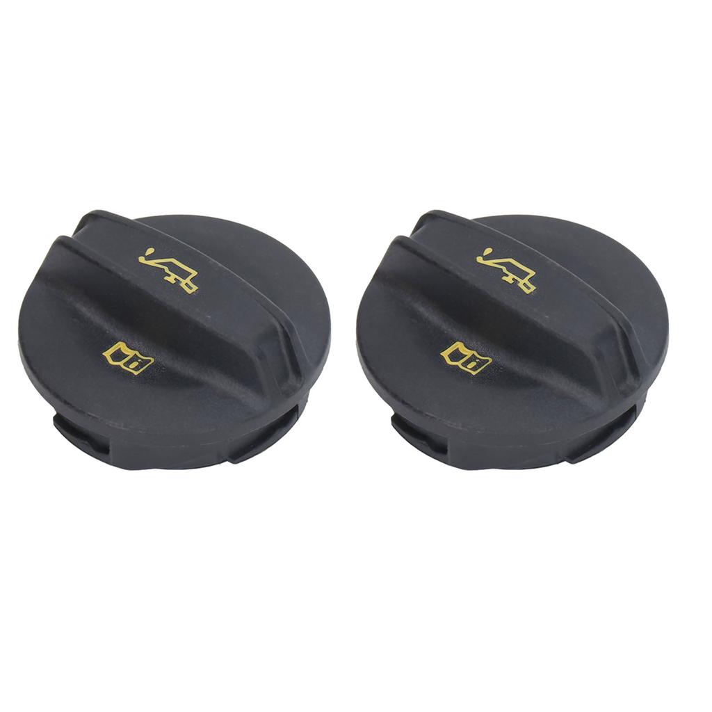 2Pcs Tank Cover Oil Filler Cap Black ABS 06K103485A for CC 1.8L 2.0L Engines 2012‑2017