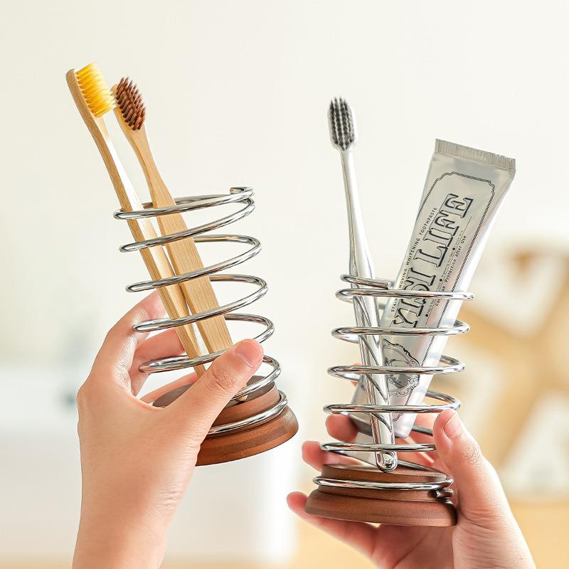 Creative Stainless Steel Toothbrush Holder Bathroom Shelf Desktop Storage