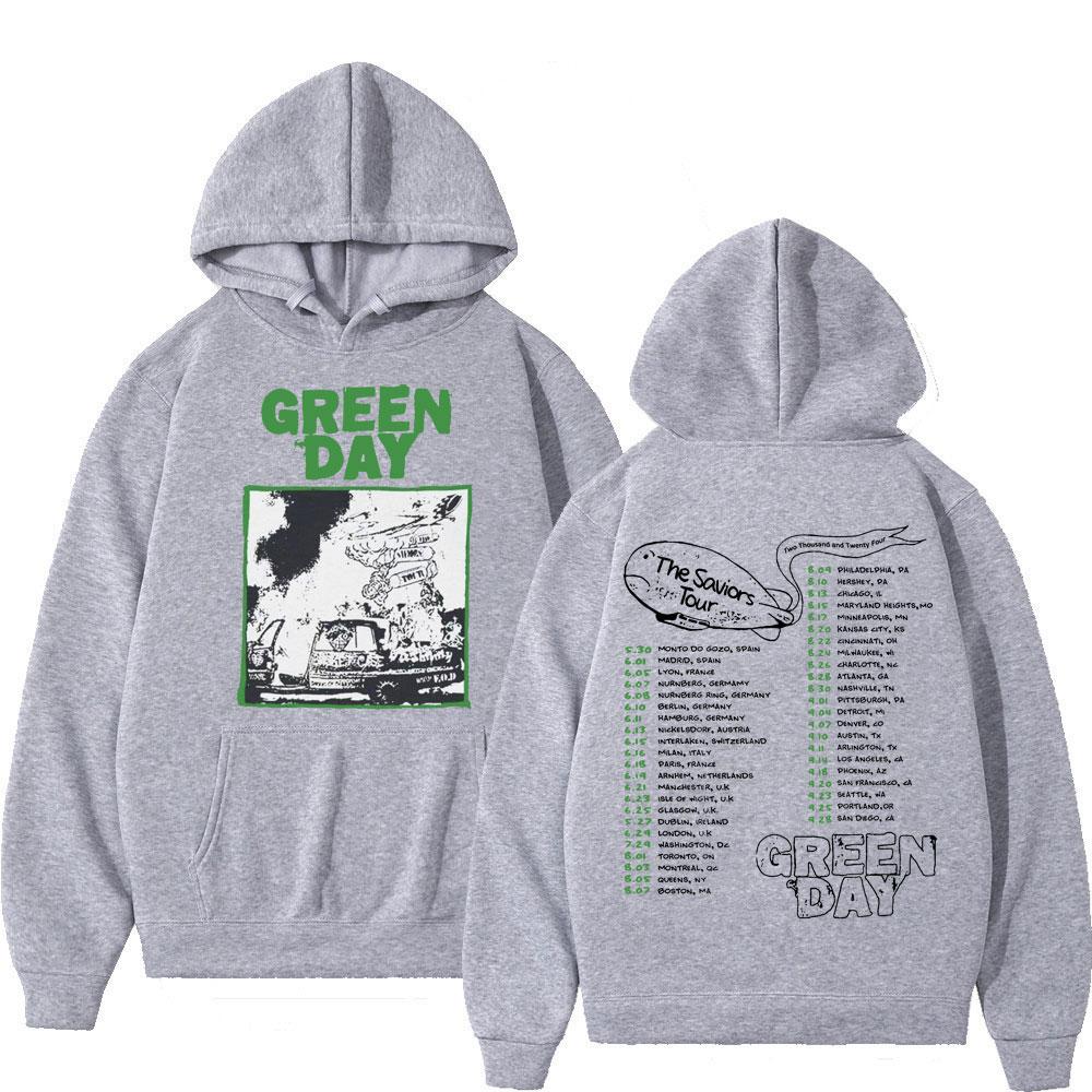 

Худи Green Day The Saviors Tour Уличный Рок Винтажная Толстовка с Капюшоном Мужская Женская Мода Повседневные Пуловеры Оверсайз 3XL