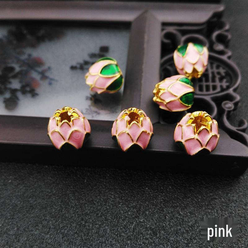 Cloisonné Lotusové Distanční Korálky - Čistá Měď Smalt DIY Šperkařské Materiály