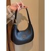 Small Bag Women's New Crescent Moon Bag Autumn and Winter Dumpling Bag Commuter Black Messenger Bag Hand Carry Armpit Bag
