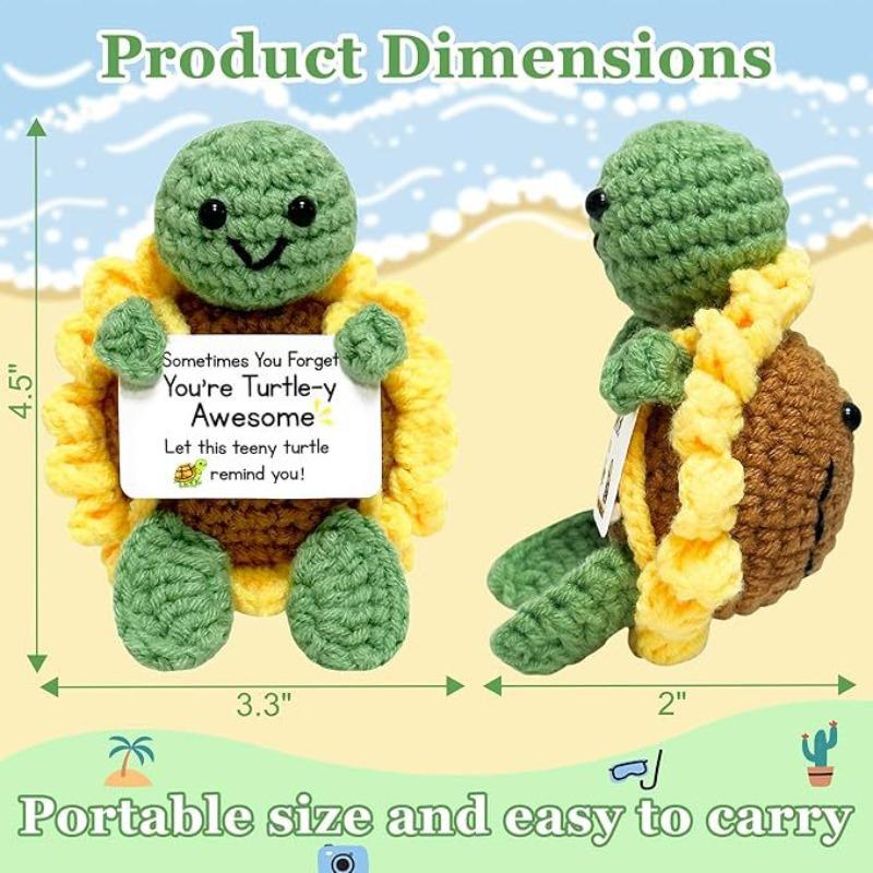 Positive Schildkröte mit Sonnenblumen-Design - Lustige inspirierende Schildkrötenfigur, Kreatives Geschenk für Schreibtischdekoration zu Hause & Aufmunterung