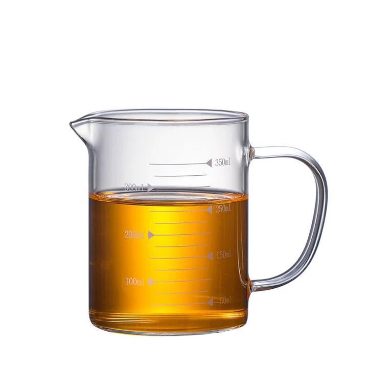 High Borosilicate Glass Graduated Measuring Cup with Handle for Baking, Milk, Juice, and Water Default