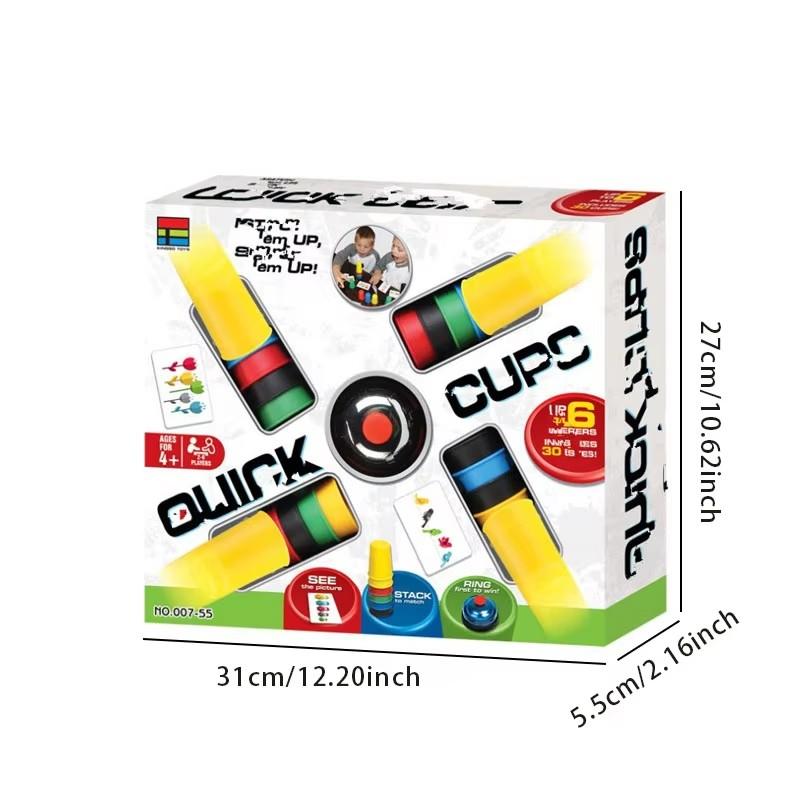 Montessori Colorful Stacking Cup Game With Cards Kids Educational Intellectual Enlightenment Color Cognition Logic Training Toy