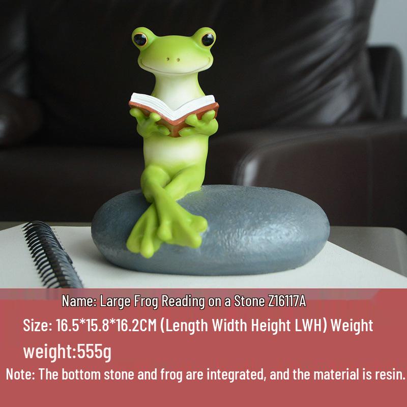 Creative Large Frog Ornament - Cartoon Animal Resin Craft for Desk, Courtyard, or Balcony Landscaping