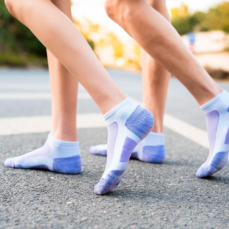 Sport Socks Women Men Outdoor Activity Athletic Running Training Marathon Short Sock Cotton Cushion Breathable Fitness Ankle Low Cut Sock