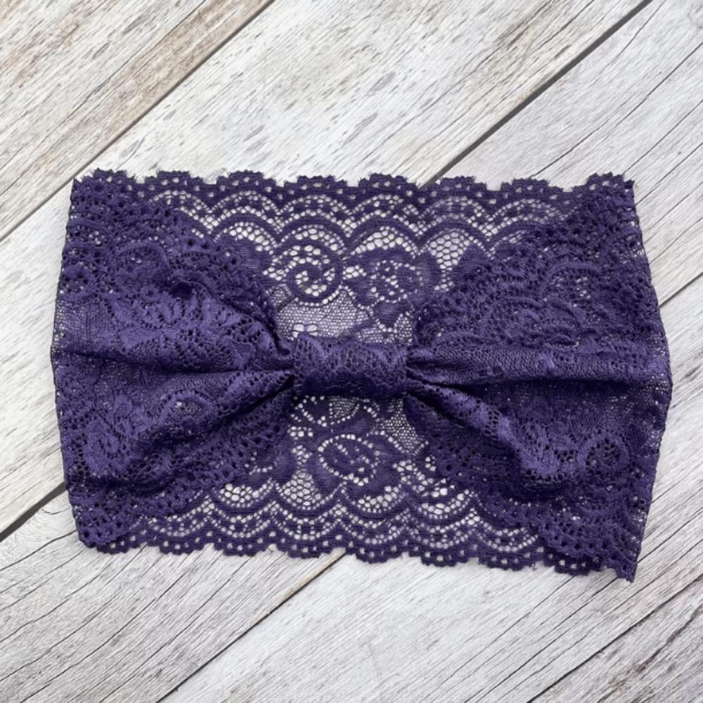 Soft Solid Color Headband Non-Slip Fabric Headband Stylish Lace Trim Headband  Daily Wear