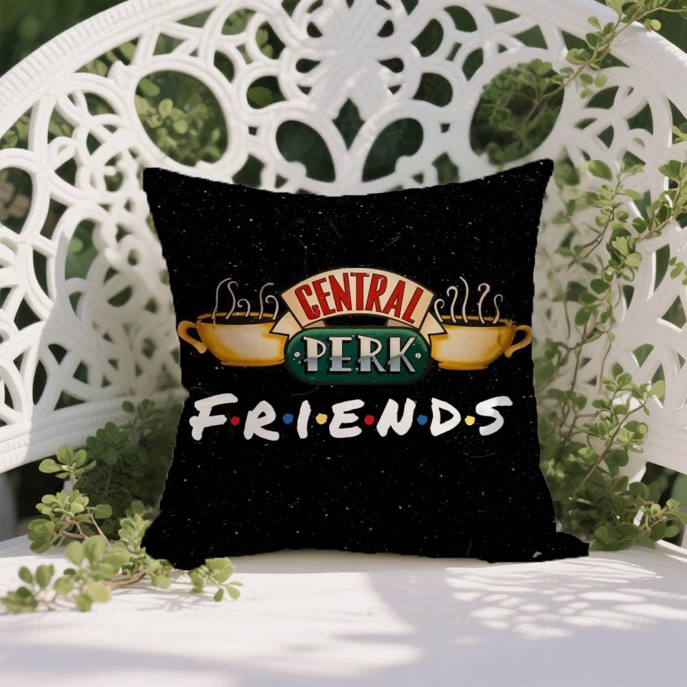 Klassische TV-Shows Friends-Berühmter Kissenbezug Milbenabweisender Kissenbezug Verdeckter Reißverschluss Seidiger Kurzplüsch Sofakissenbezug