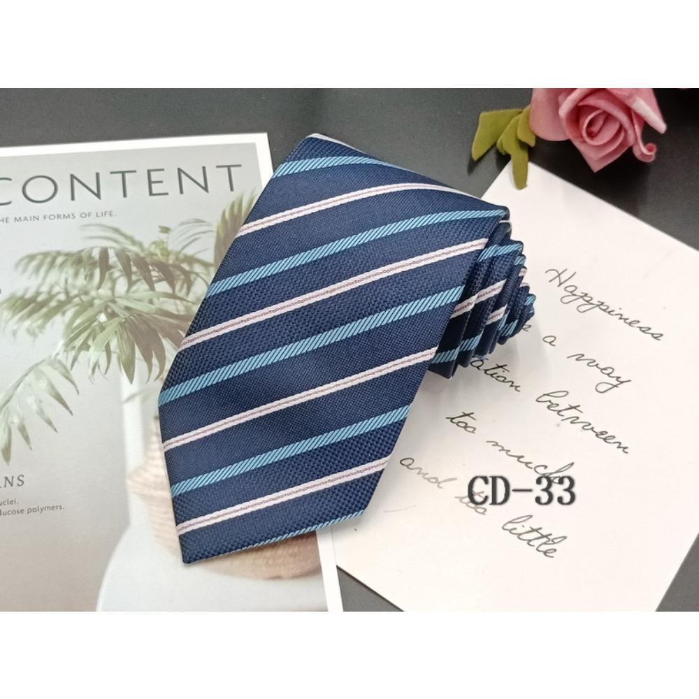 Men's Business Tie 8cm Professional Dress Interview Striped Tie Stylish Business-style Ties Navy Black Multi-colorTraditional Hand-knotted Design