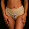 Bijoux de Corps Hauts Chaîne de Taille Sexy String Strass Cristal Géométrique Chaîne de Corps Bikini pour Femmes Attrayante