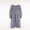 L By L Blue Square Neck Shirred Dress