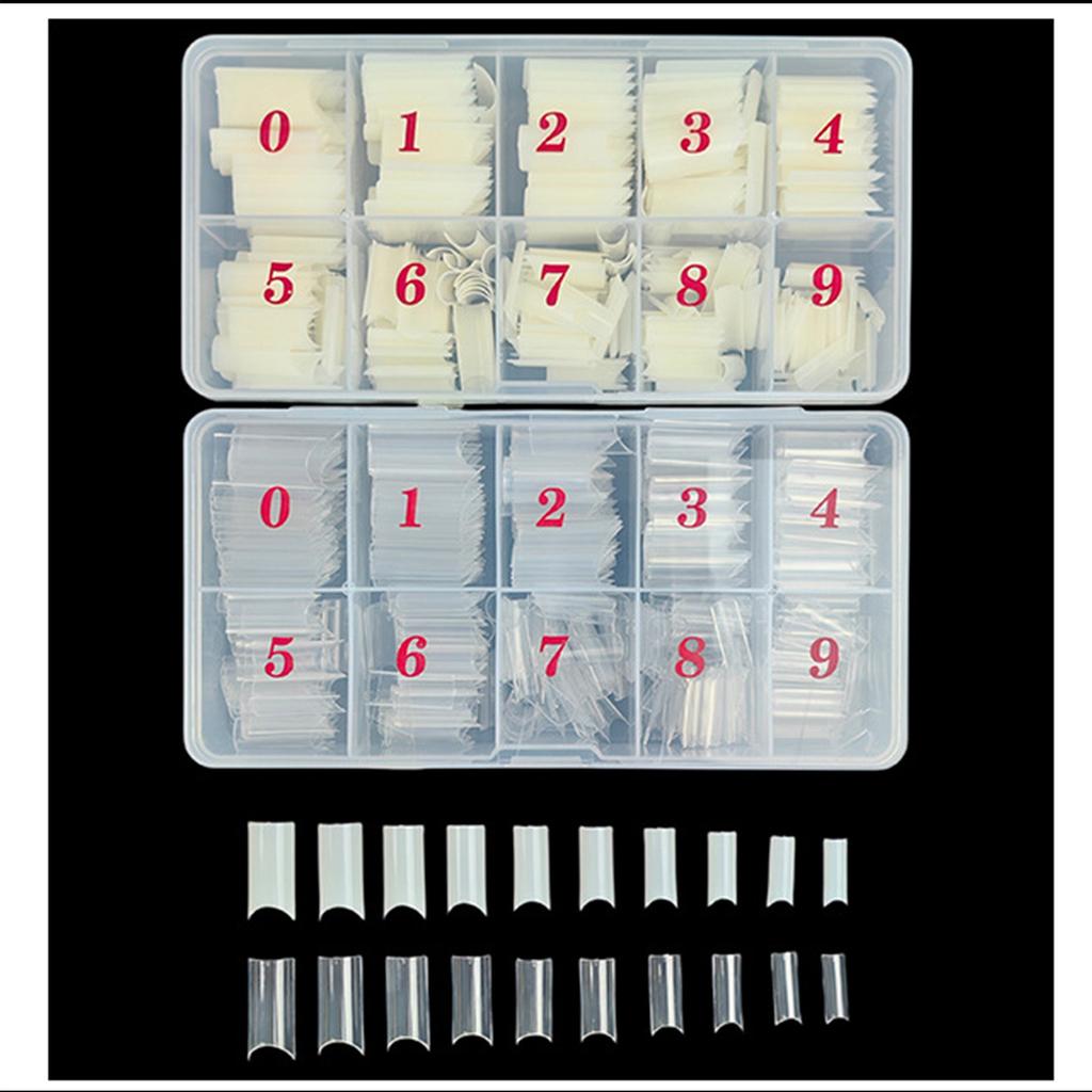 500PCS Extra Long False Nail Tips Acrylic Gel Salon Half Cover Tip Nail Tools