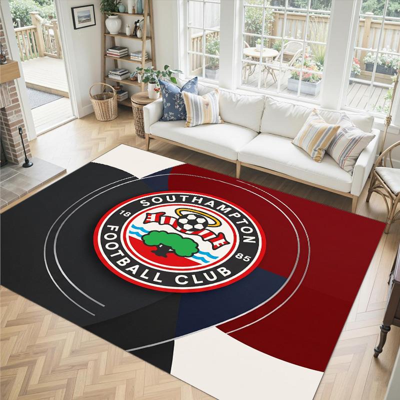 Southampton Football Design Crystal Velvet Carpet Cozy Non?Slip Printed Rug For Bedroom Living Room Entrance
