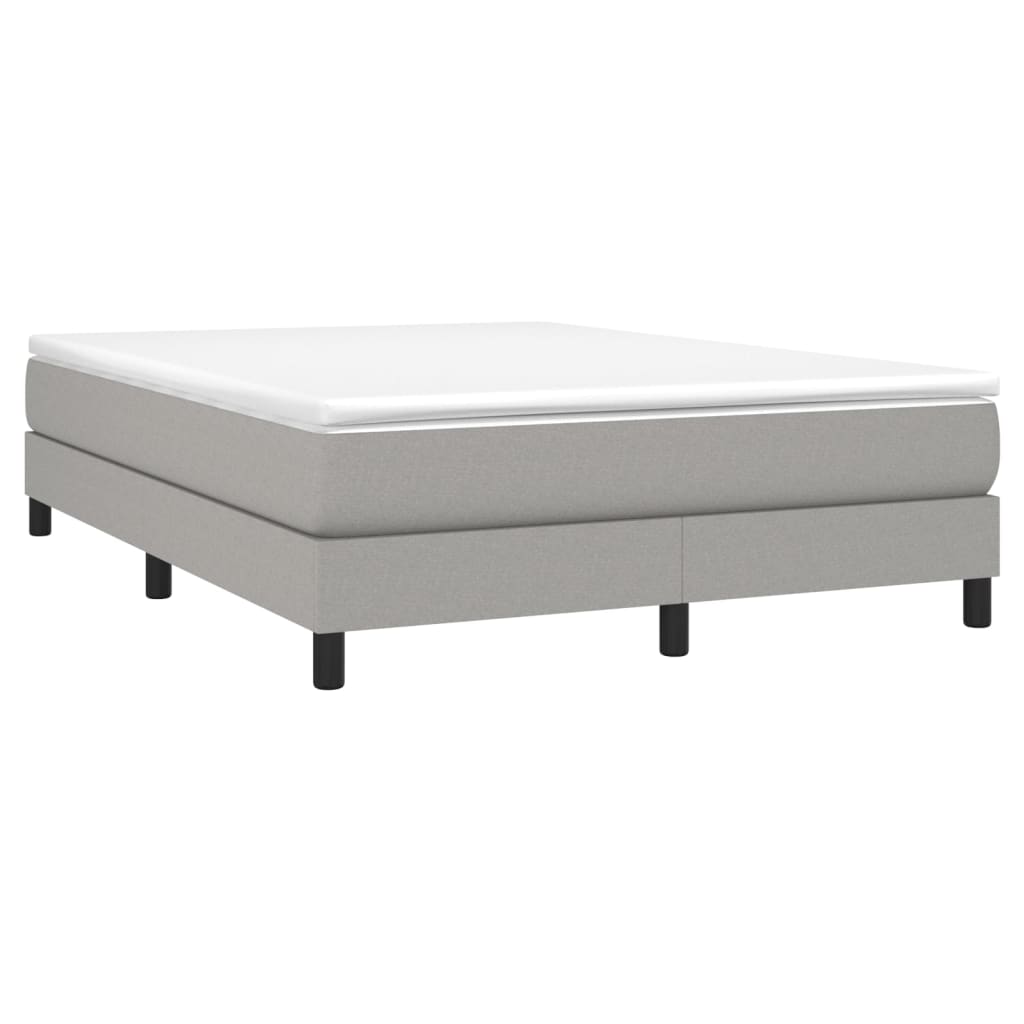 Box Spring Bed with Mattress Light Grey 160 x 200 cm Fabric
