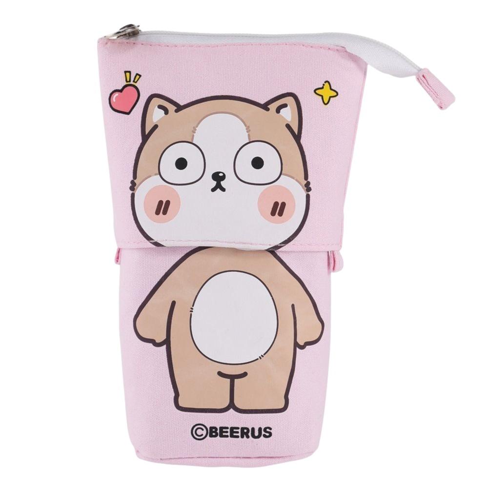 Pop Up Design Zipper Storage Box Large Capacity Pen Holder Girls Boys Pen Box Stationery Gift