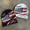 American Flag Knit Hat For Men Women Outdoor Warm Beanie With Colorblock Pattern