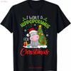 I Want A Hippopotamus For Christmas Funny Hippo T Shirt Vintage Homme Casual Unisex Fashion Stylish Breathable Stretched