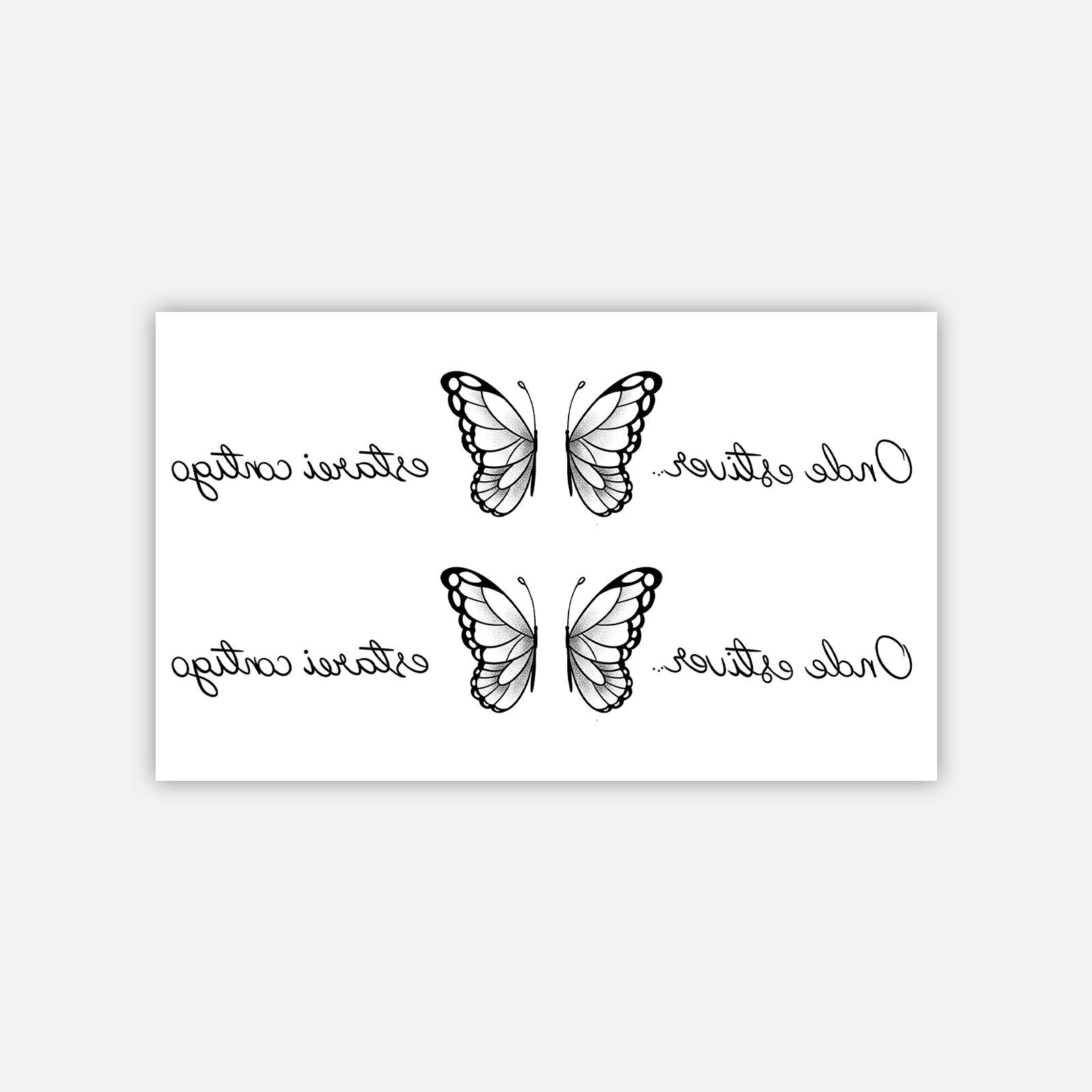 

Splicing Butterfly Tattoo Sticker, Realistic Lines, Long-Lasting Waterproof, High-End Couple Sticker 11*18