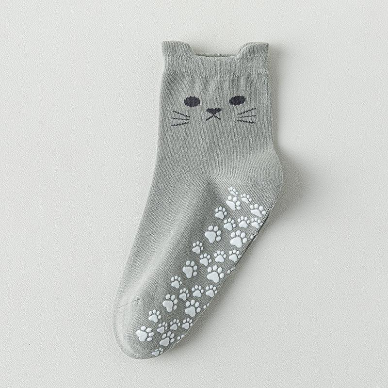 Cartoon Cat Yoga Socks Anti Slip Professional Pilates Socks Women Indoor Fitness Aerobics Floor Exercise Sports Socks Woman