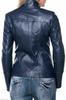 Blue Jacket Women's Stylish Leather Handmade New Lambskin Casual Biker Motorcycle
