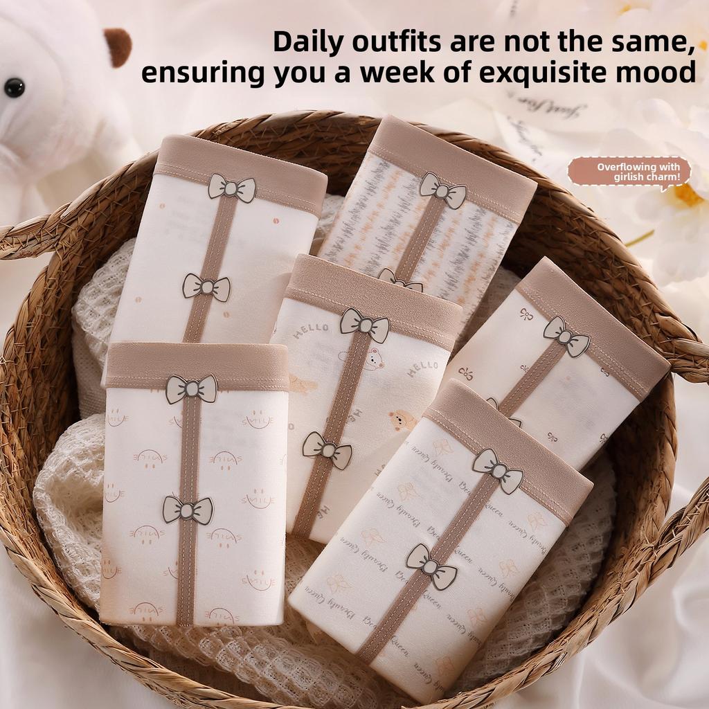 Women's Summer Sweet Baby Cotton 10A Pure Cotton Anti Bacterial Mid Waist Briefs