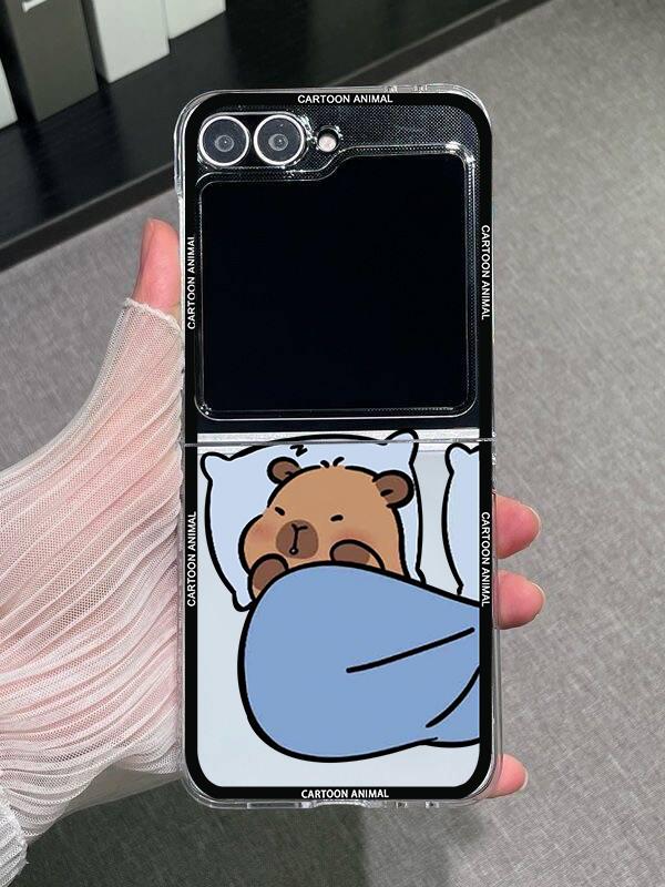 

Funda Cartoon Capybara Phone Case for Samsung Galaxy Z Flip 6 ZFlip 5 5G Transaprent Cover for Samsung ZFlip 4 Z Flip 3 7 Fundas Galaxy ZFlip 4