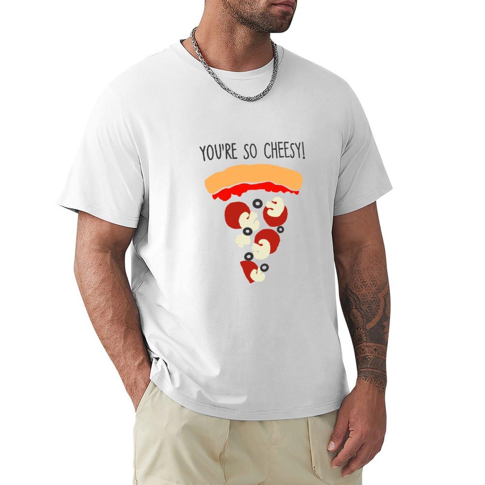 Cheesy Pizza TShirt plus size clothes vintage clothes mens graphic tshirts funny S