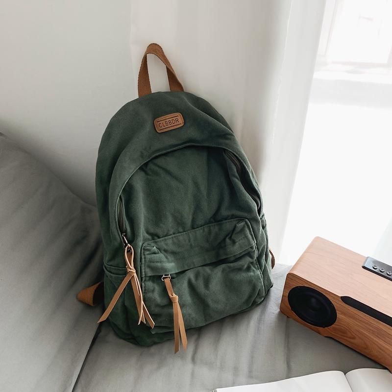 Schultasche für Männer, Junior High School, Senior High School, Studentenrucksack, alter gewaschener Canvas-Rucksack, weiblich
