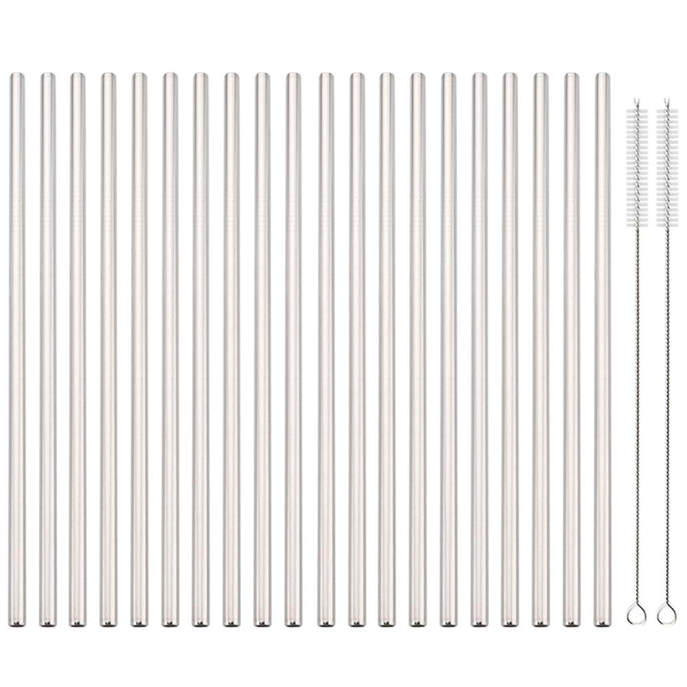 

20 шт. трубочек для питья из нержавеющей стали 304, высококачественный набор соломинок, экологически чистые многоразовые металлические трубочки, аксессуар для вечеринки в баре с соками